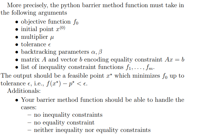 Write python code for the barrier algorithm as