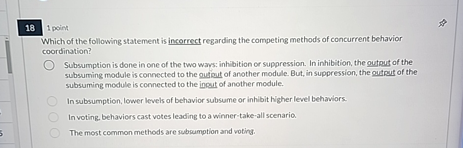 1 8 point Which of the following statement is