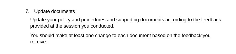 T". Update documents Update your policy and