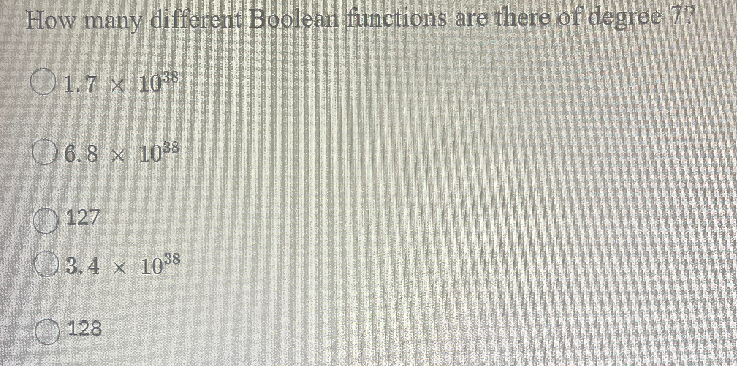 How many different Boolean functions are there of