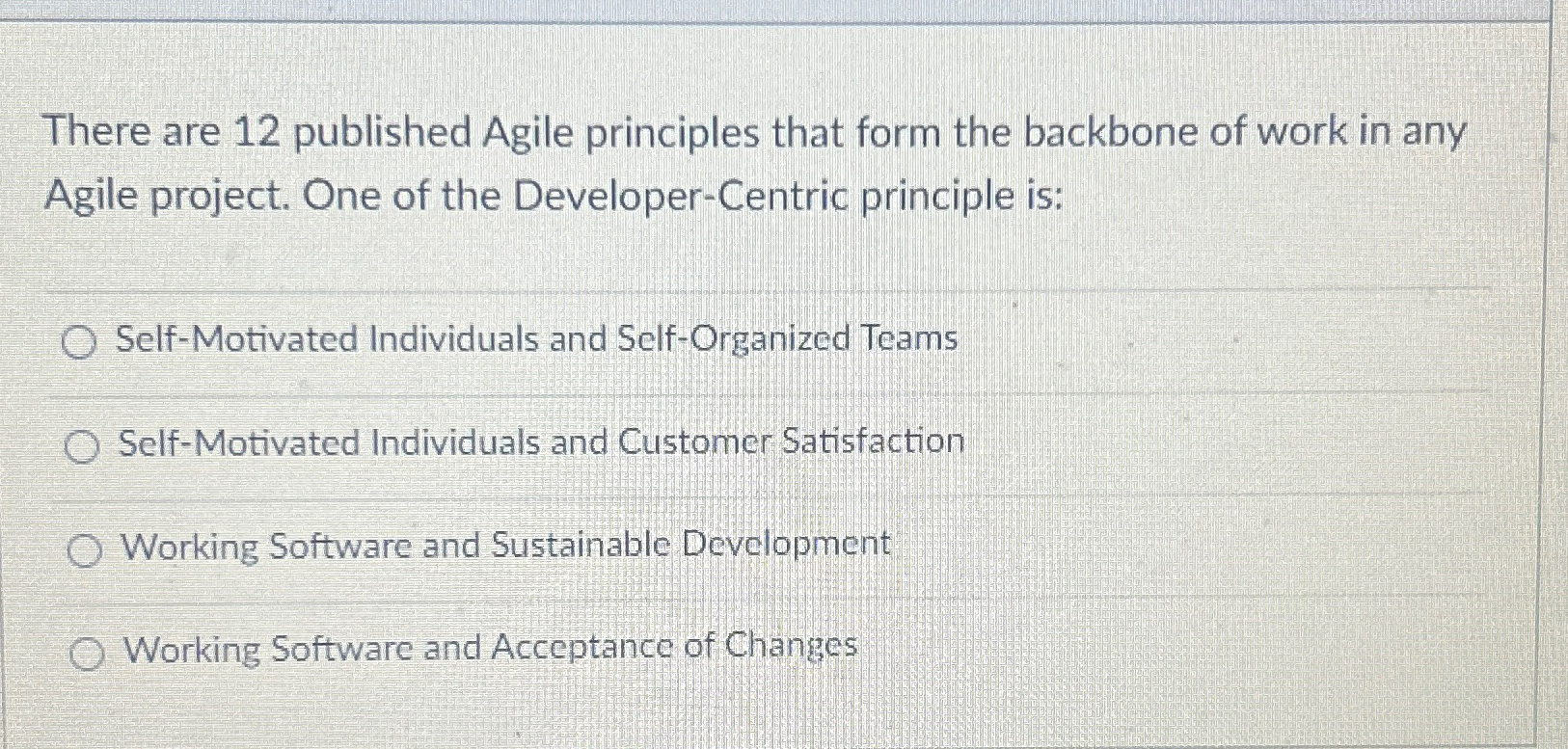There are 1 2 published Agile principles that