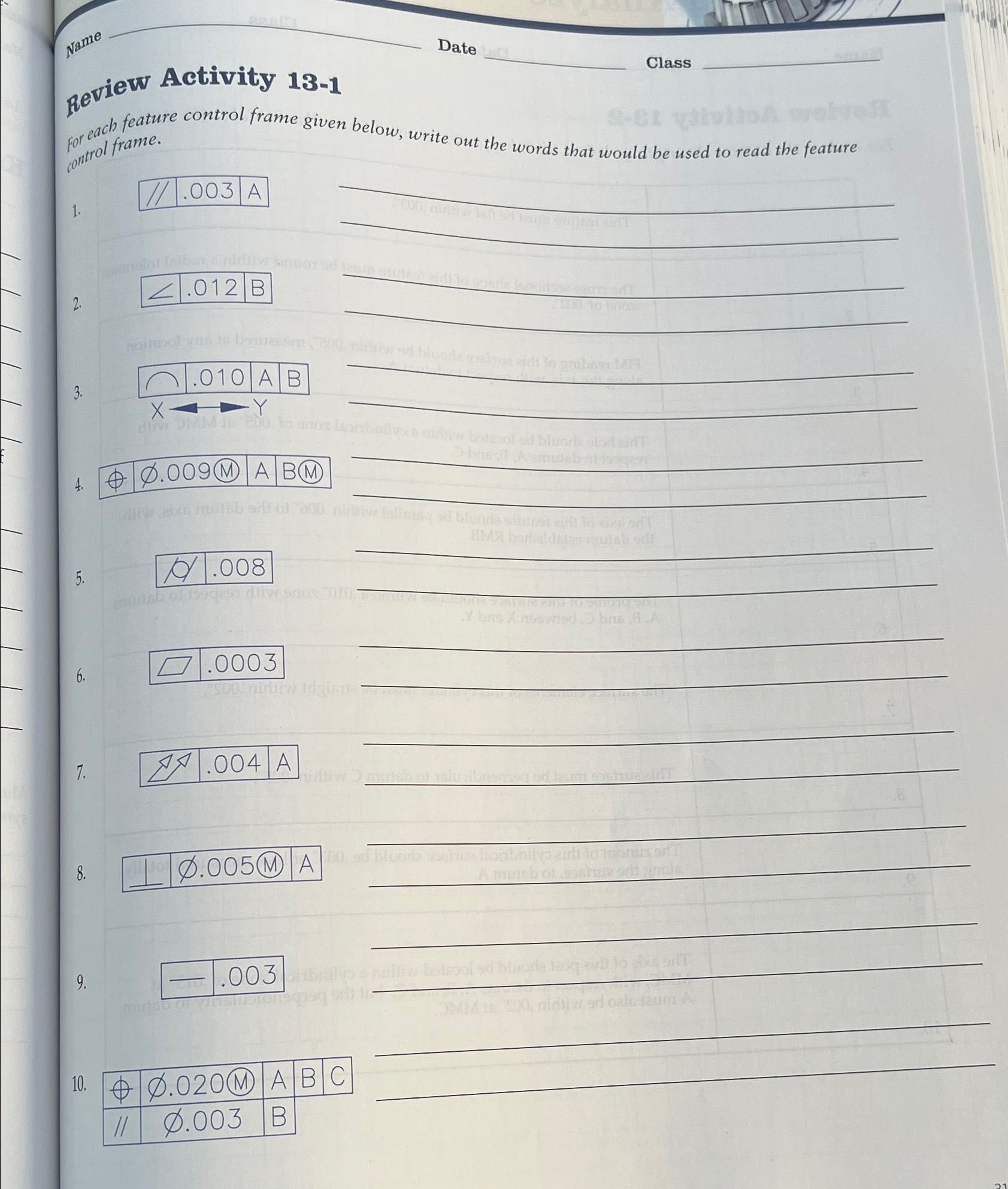 2 2 ? m m e Review Activity 1 3 - 1 for each