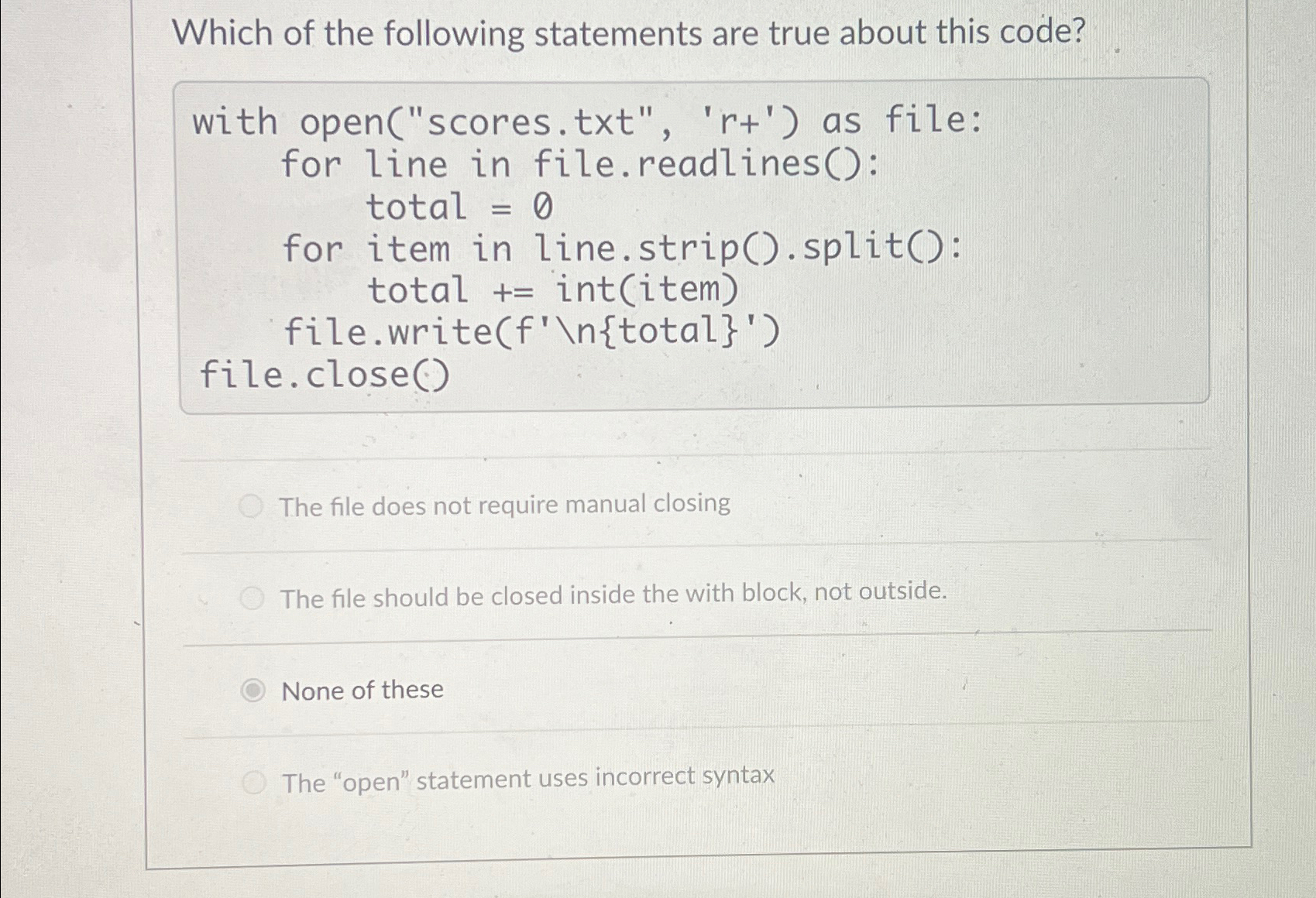 Which of the following statements are true about