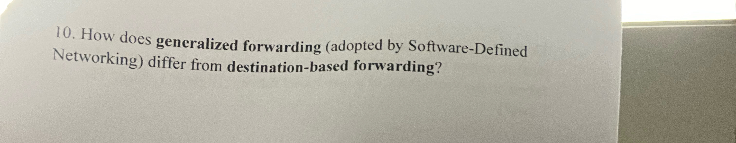 How does generalized forwarding ( adopted by