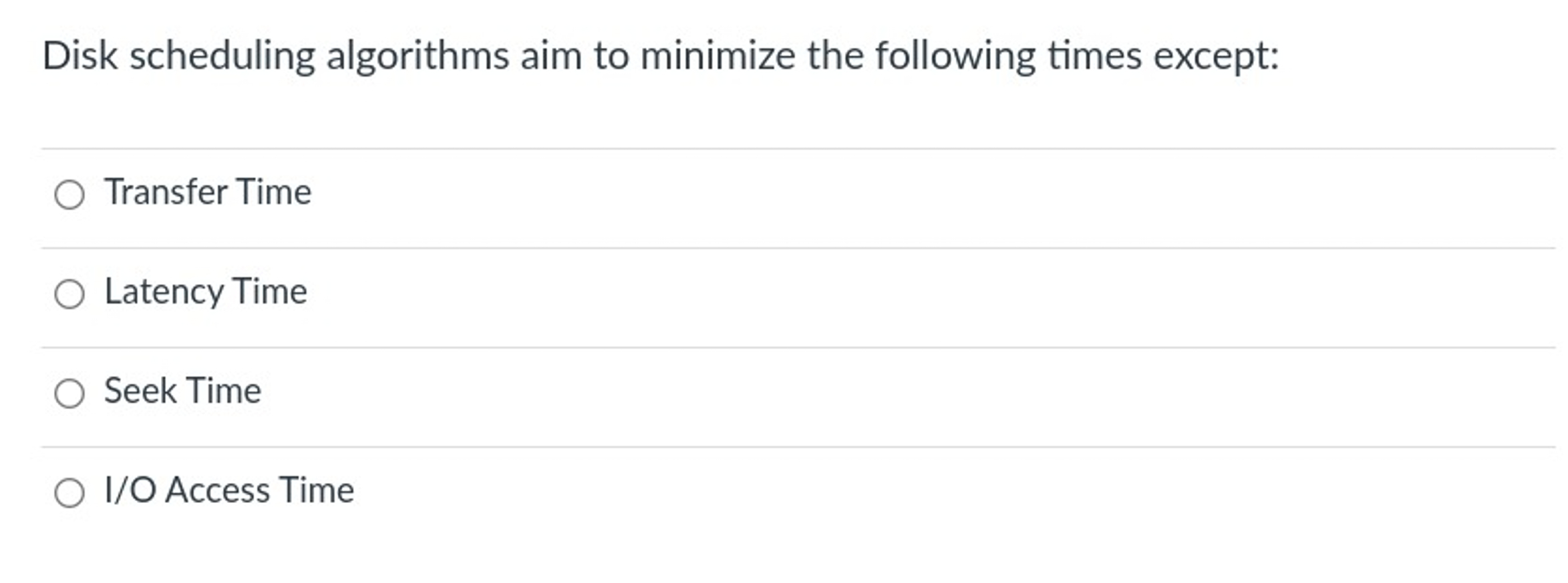 Disk scheduling algorithms aim to minimize the