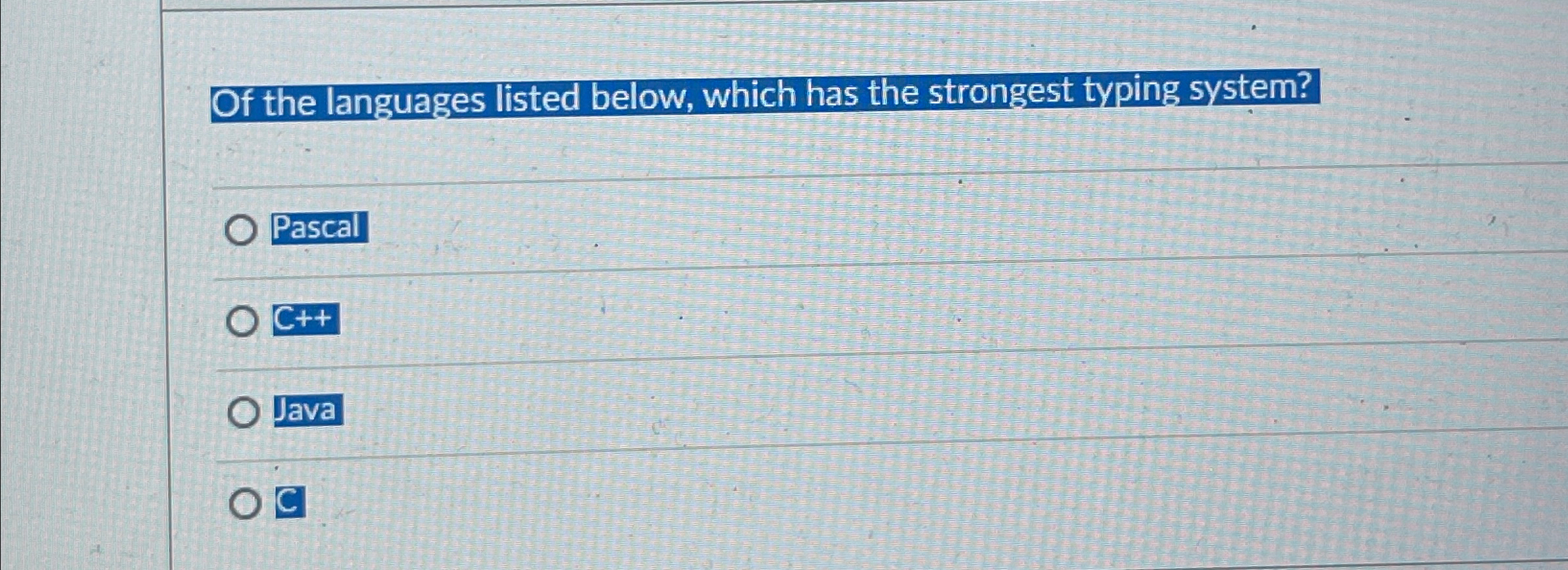 Of the languages listed below, which has the