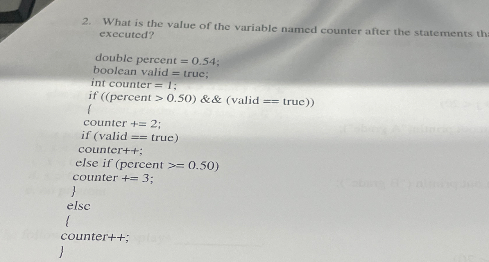What is the value of the variable named counter