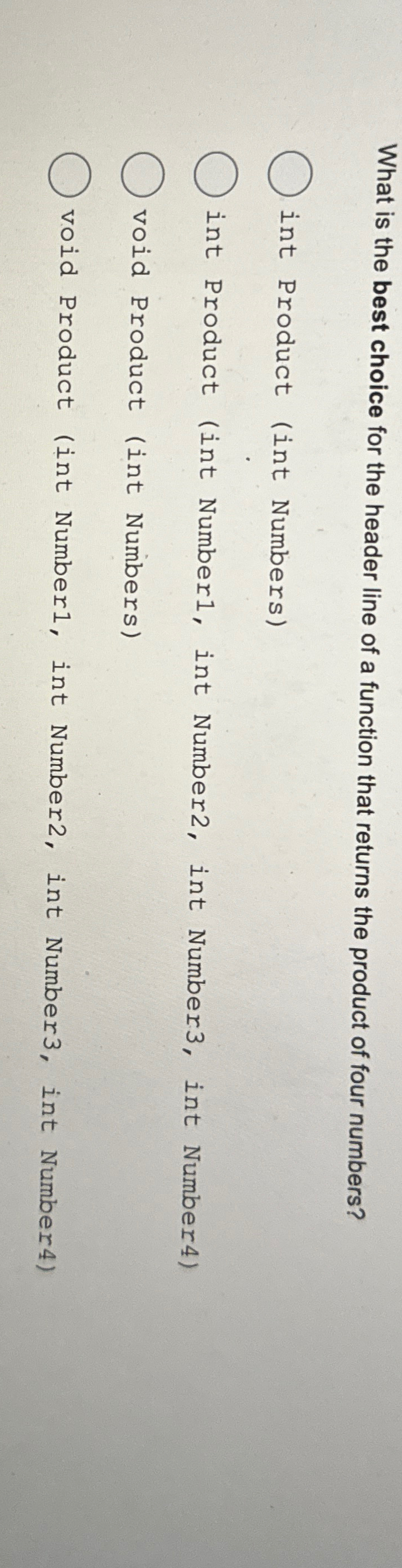 What is the best choice for the header line of a