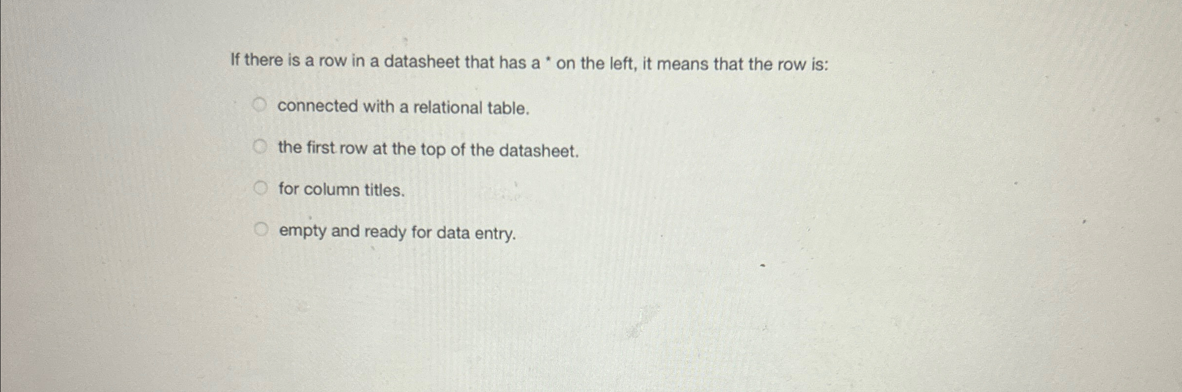 If there is a row in a datasheet that has a * on