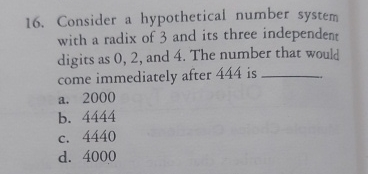 Consider a hypothetical number system with a