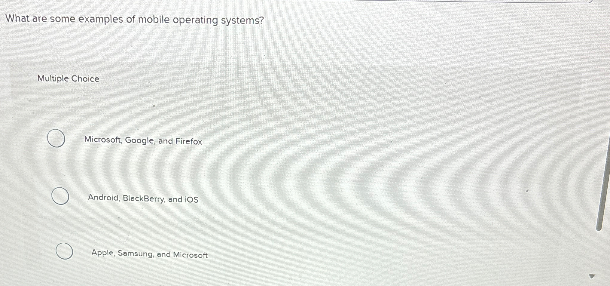 What are some examples of mobile operating