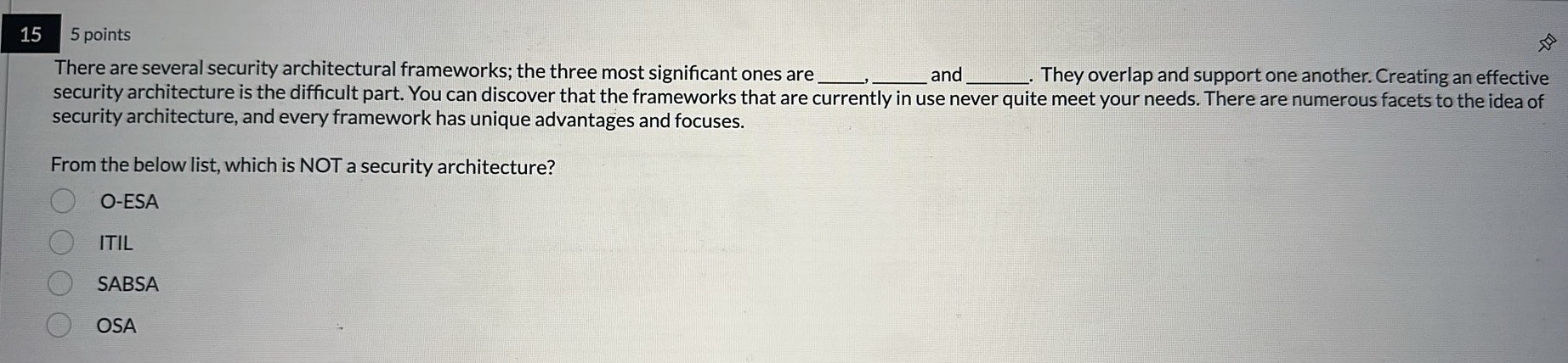 1 5 5 points There are several security