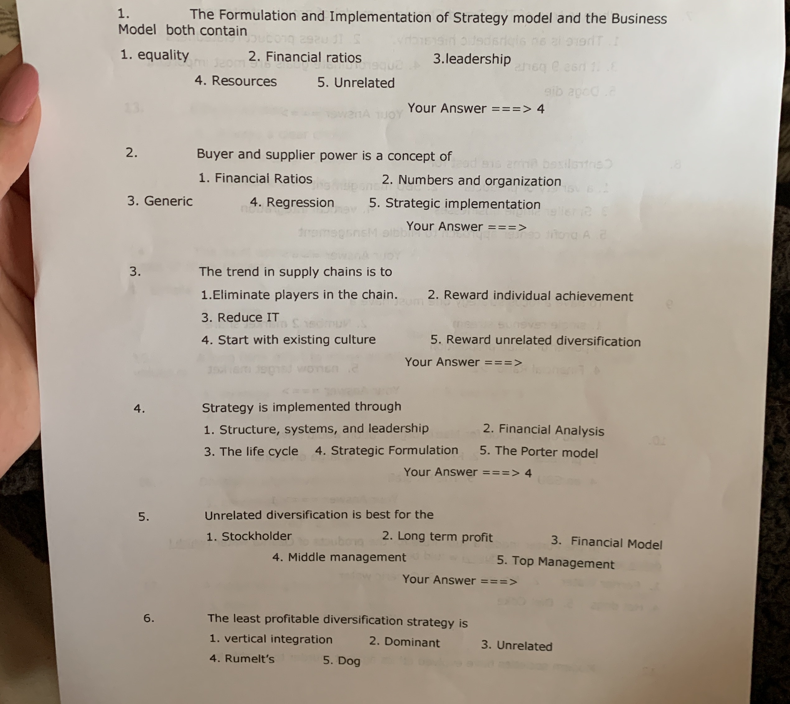Strategic management 1. Model both contain The
