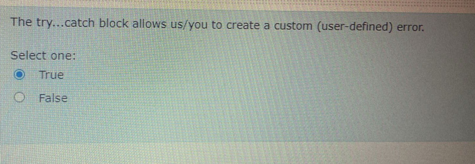 The try...catch block allows us / you to create a