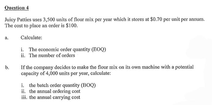 this is a operations research question. please
