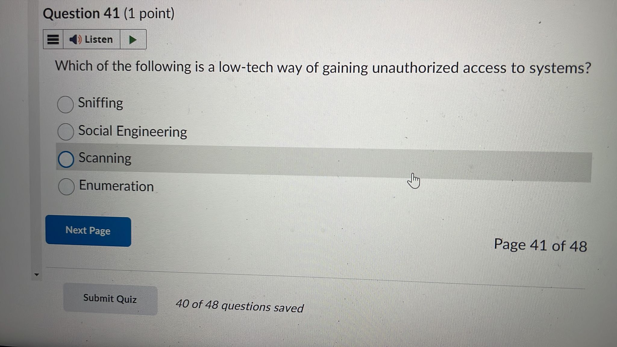 Question 4 1 ( 1 point ) Which of the following