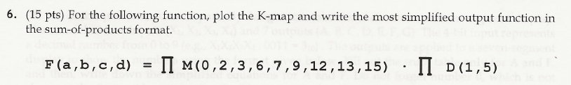 ( 1 5 pts ) For the following function, plot the