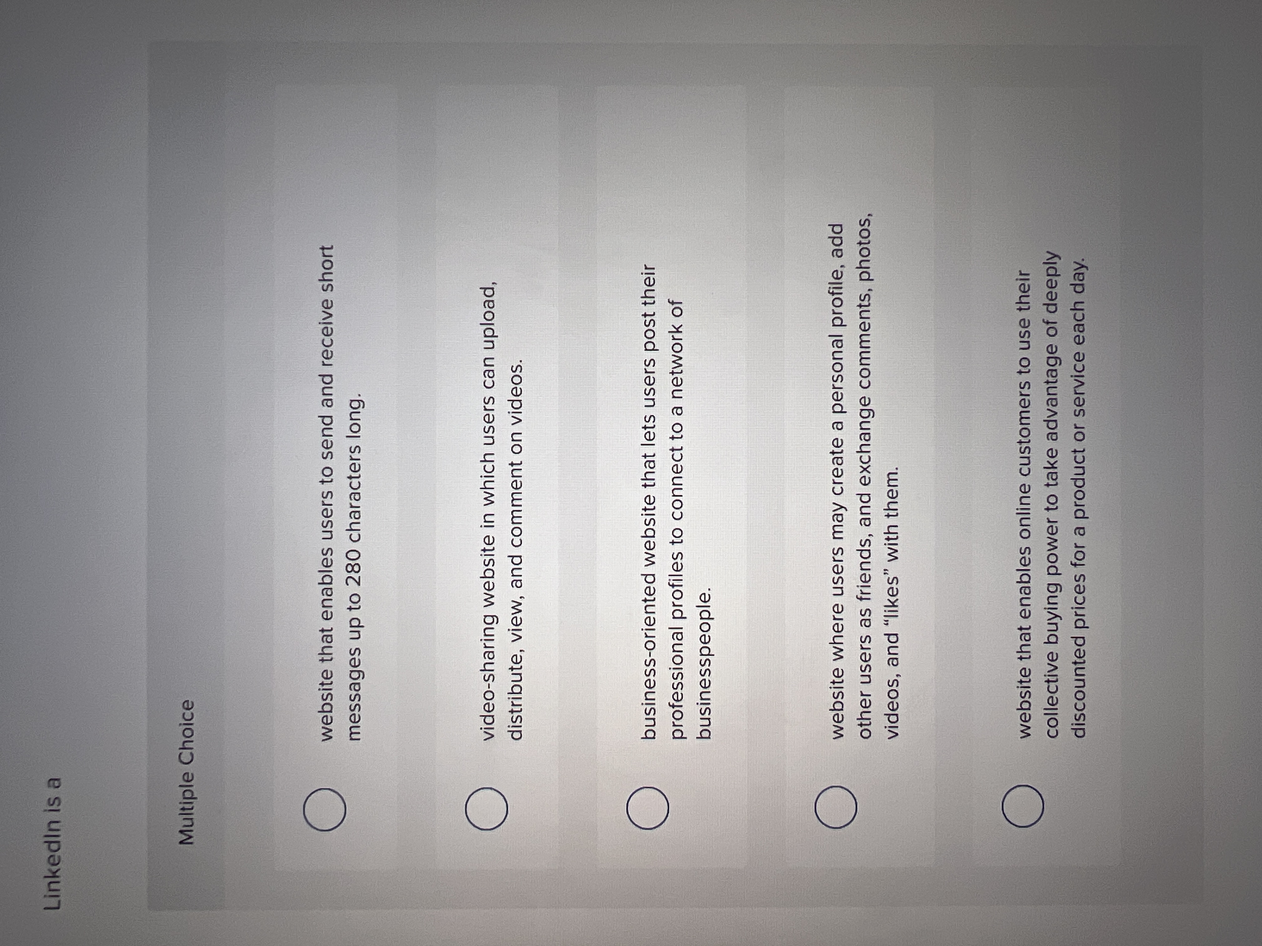 Multiple Choice website that enables users to