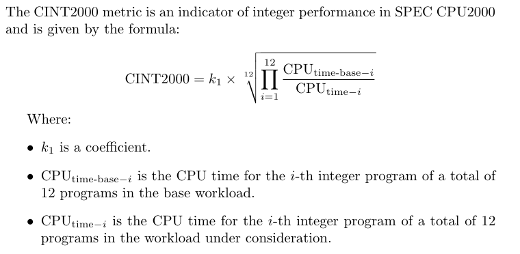 1 . Compare and analyze the CINT 2 0 0 0 metrics