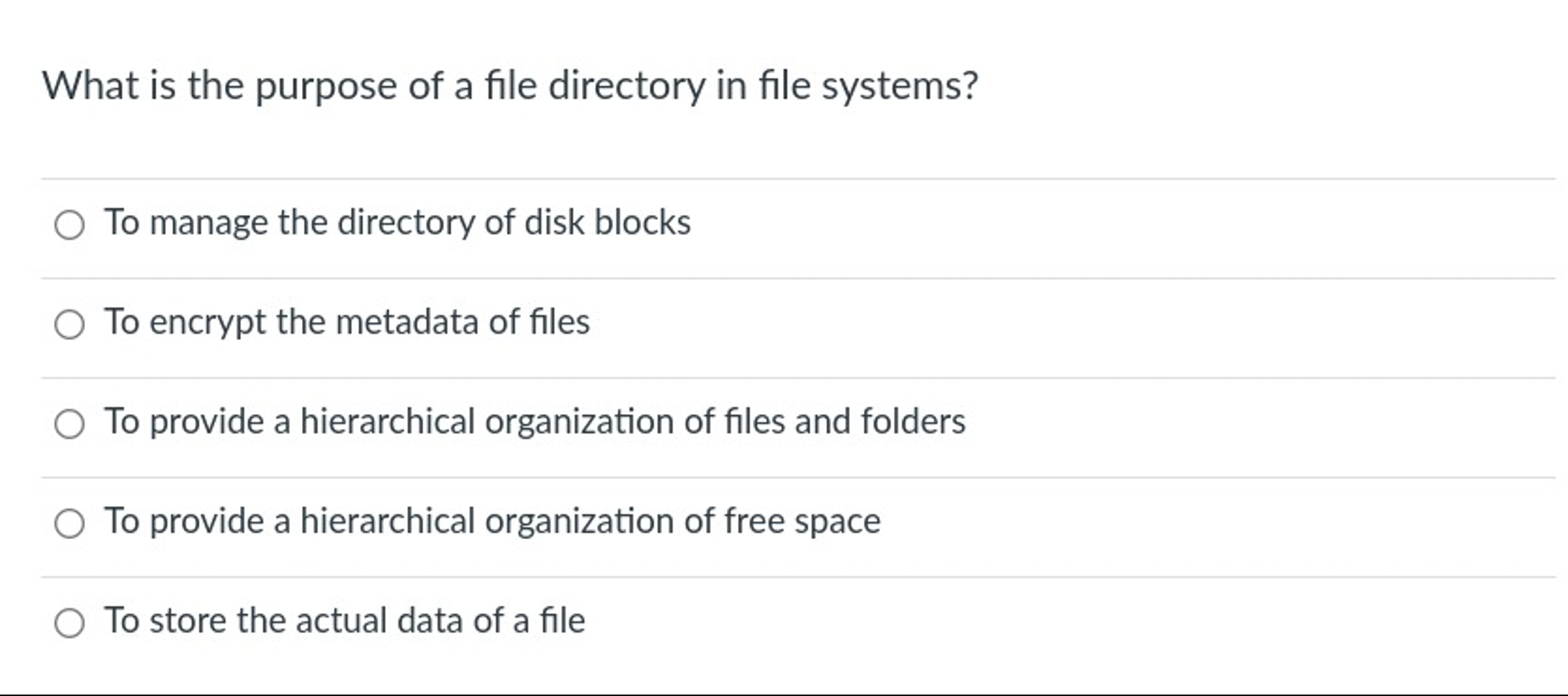 What is the purpose of a file directory in file