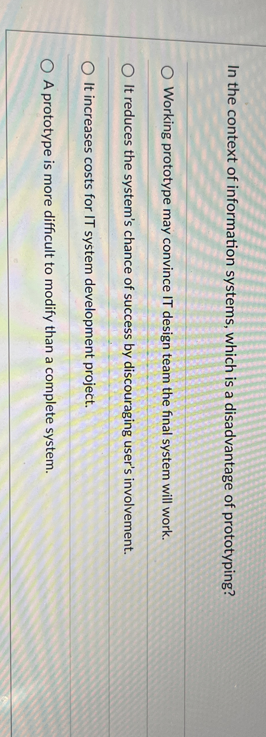 In the context of information systems, which is a