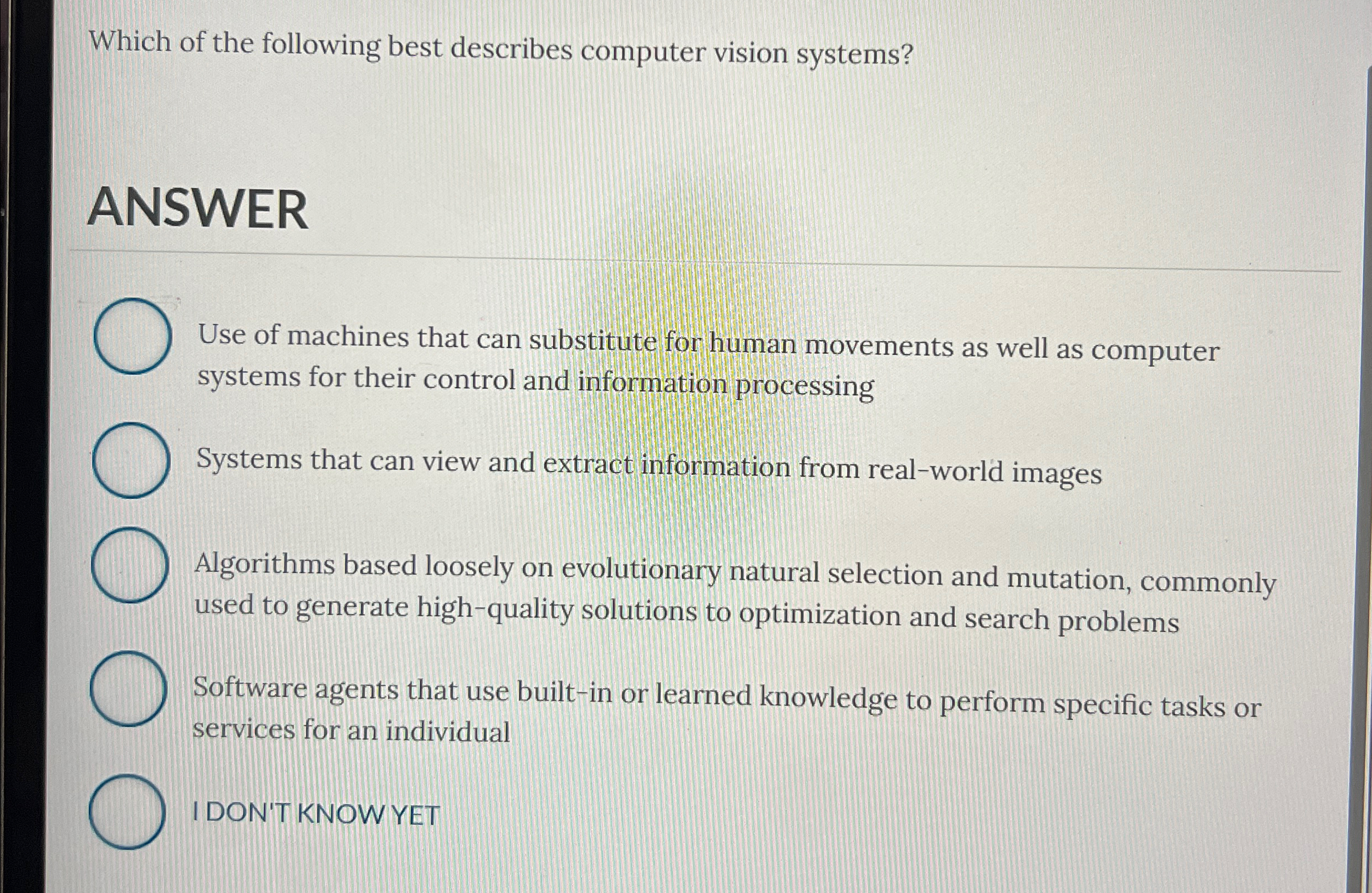 Which of the following best describes computer