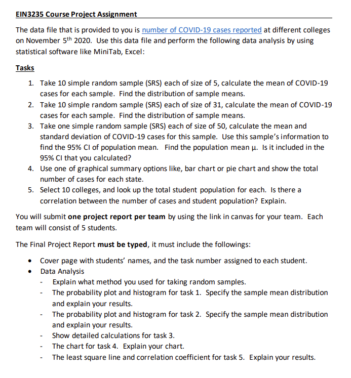 EIN3235 Course Project Assignment The data file