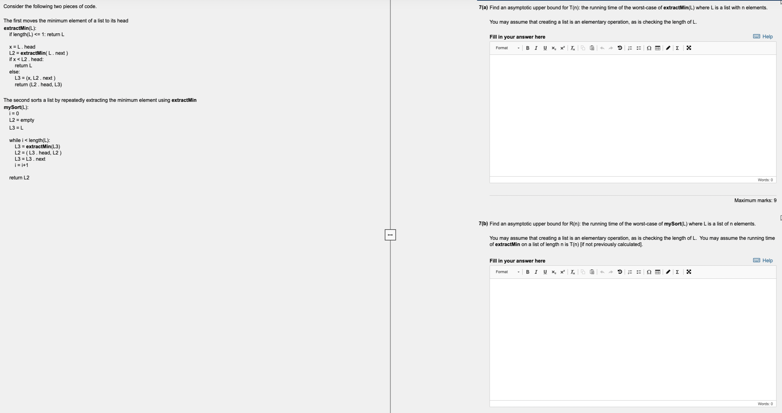 Consider the following two pieces of code. The