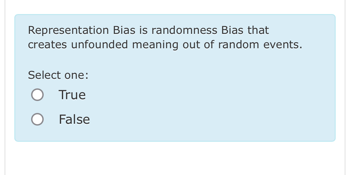 Representation Bias is randomness Bias that