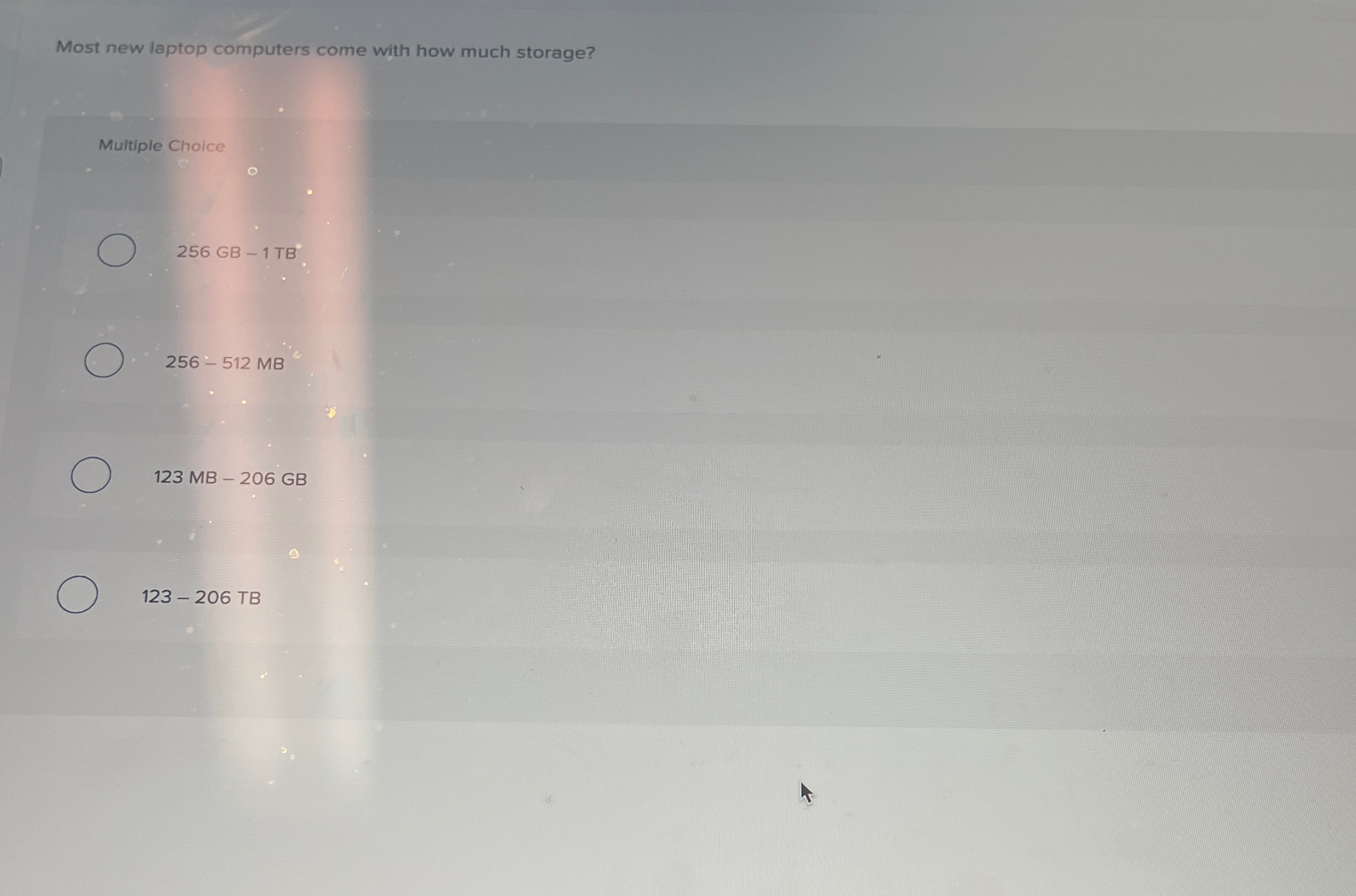 Most new laptop computers come with how much
