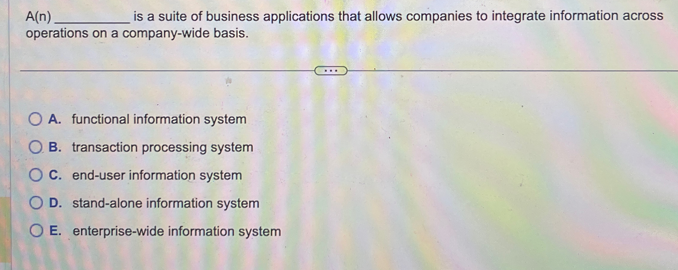 A ( n ) is a suite of business applications that