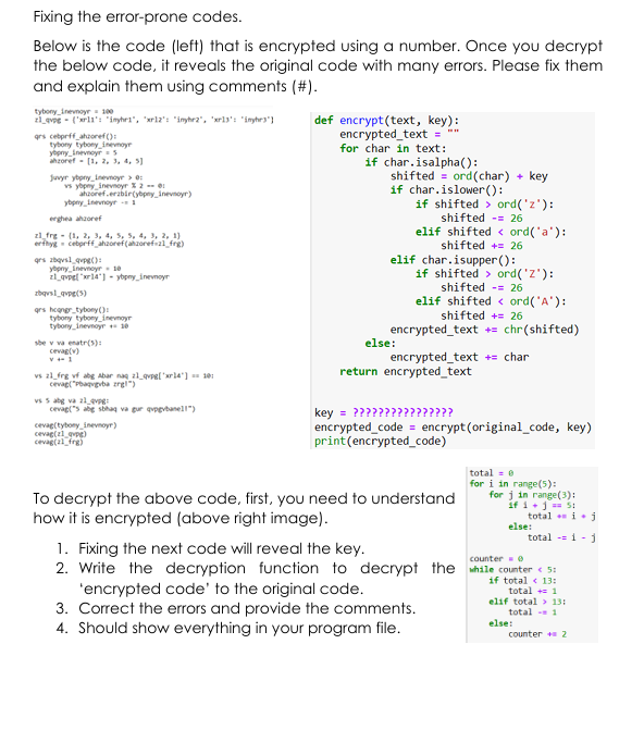 Fixing the error - prone codes. Below is the code