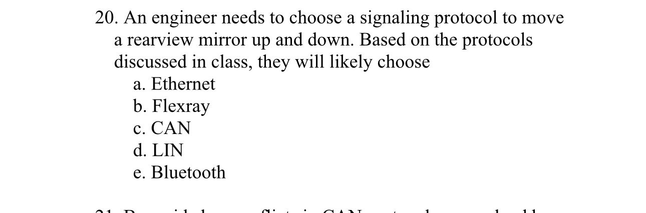 An engineer needs to choose a signaling protocol
