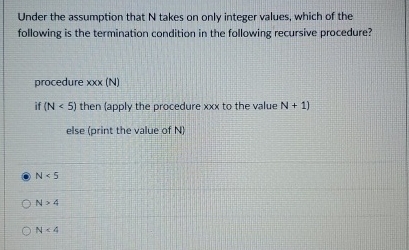 Under the assumption that N takes on only integer