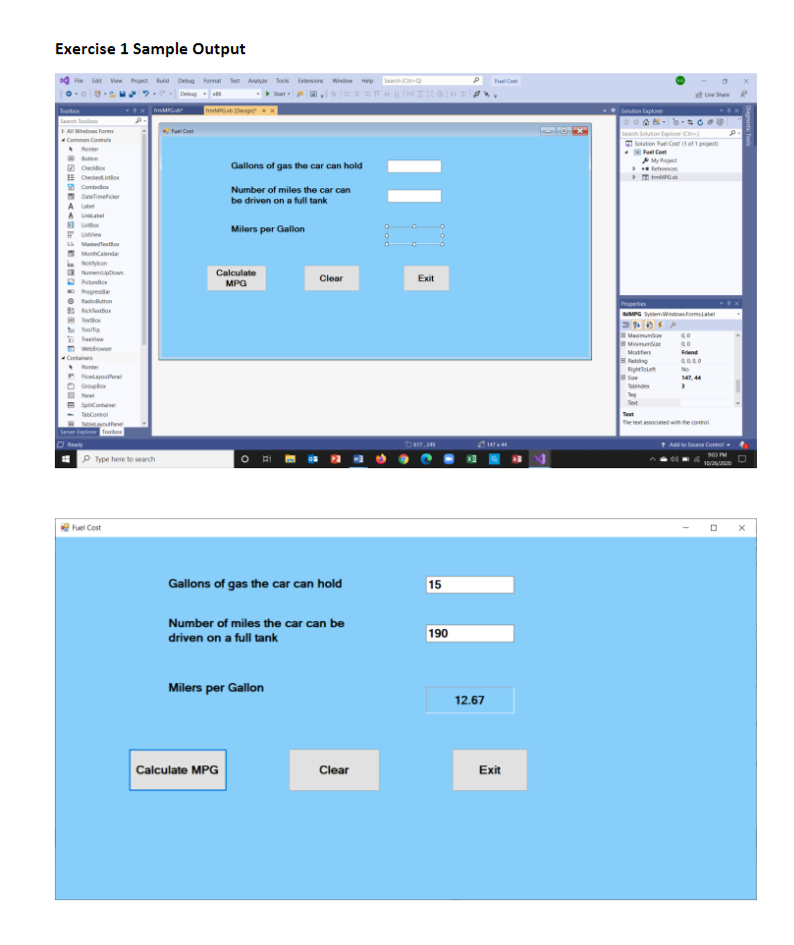 Visual Basic Programming Assignment # 3 Gallons