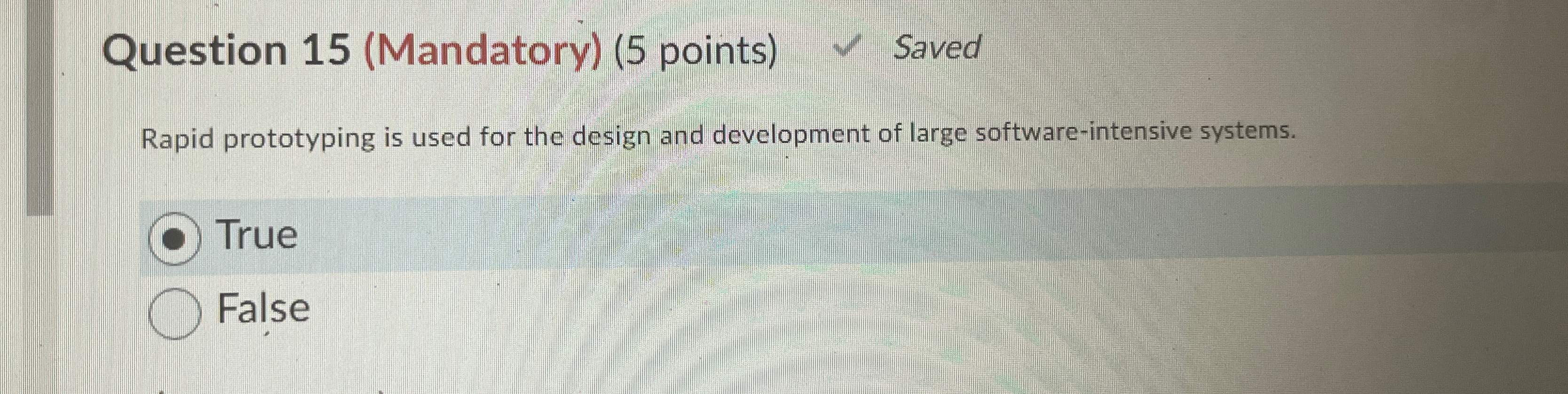 Question 1 5 ( Mandatory ) ( 5 points ) Saved