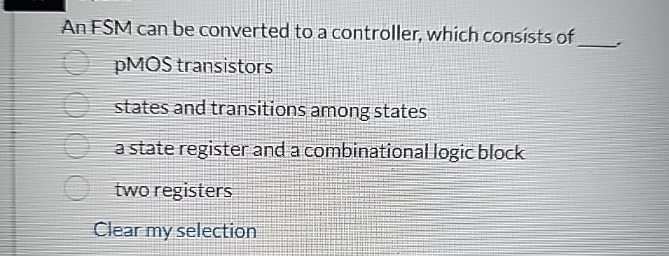 An FSM can be converted to a controller, which