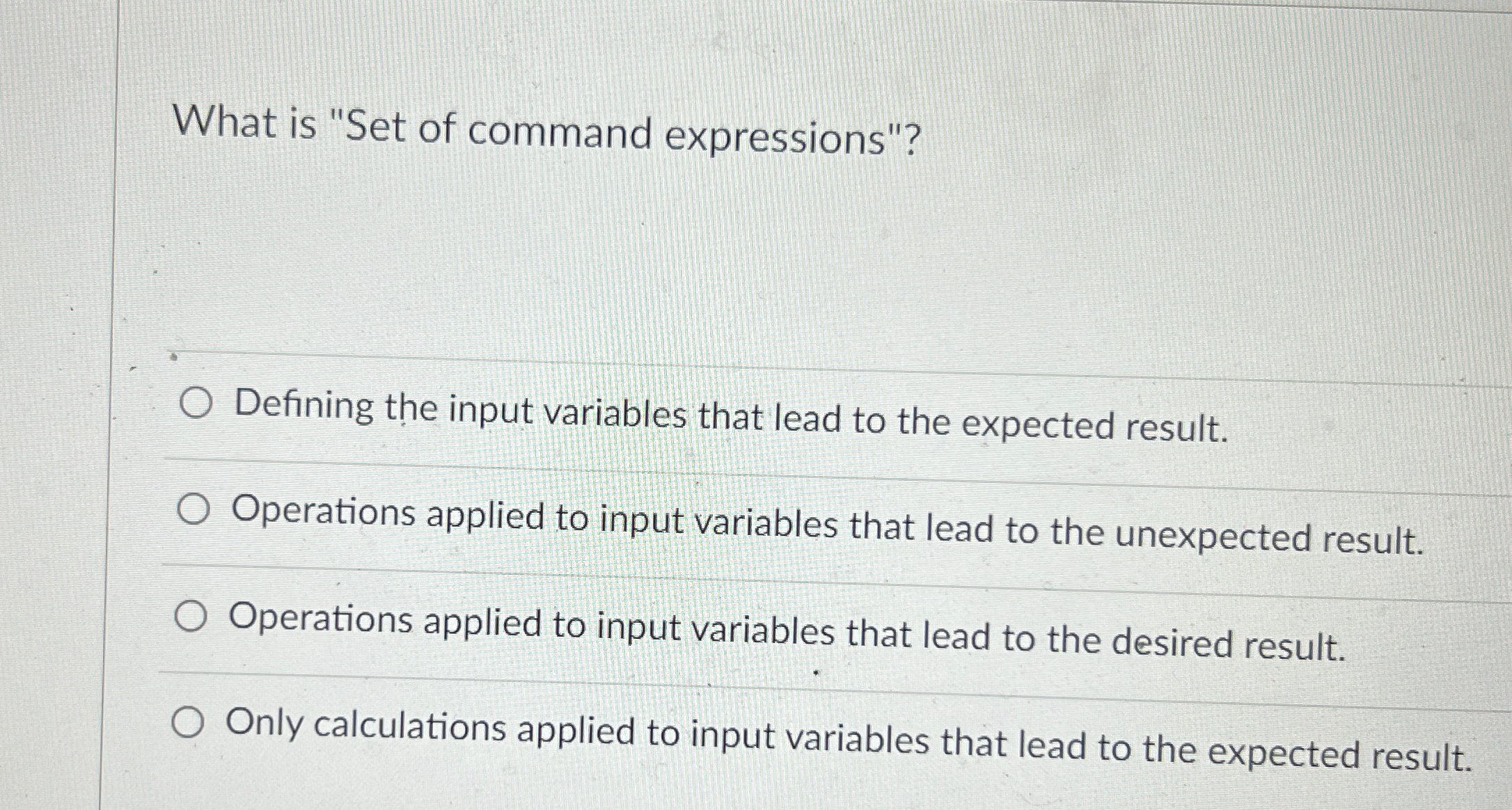 What is "Set of command expressions"? Defining