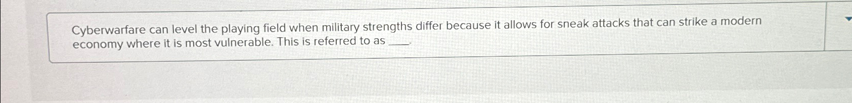 Cyberwarfare can level the playing field when
