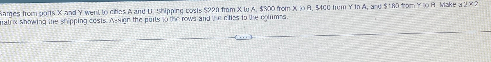3 arges from ports x and Y went to cities A and B