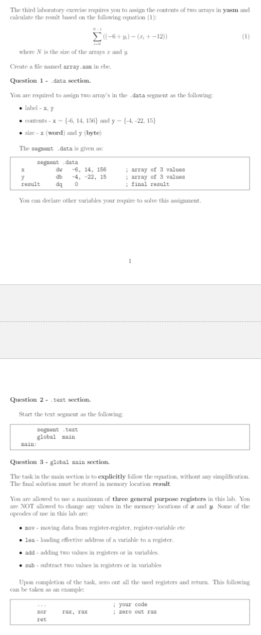 The third laboratory exercise requires you to