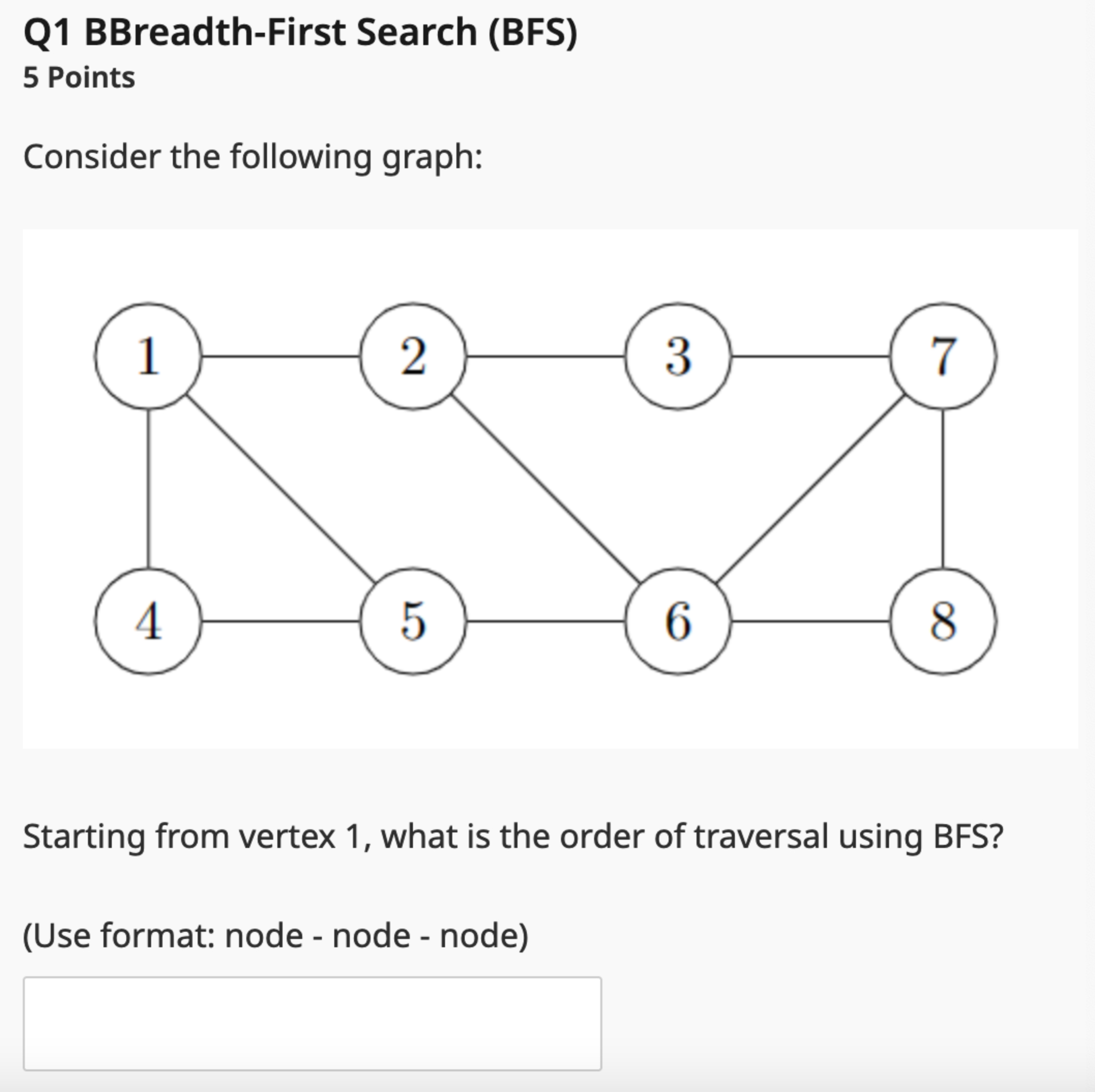 Starting from vertex 1 , what is the order of