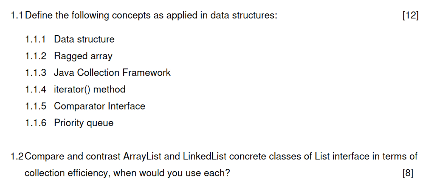 1 . 1 Define the following concepts as applied in
