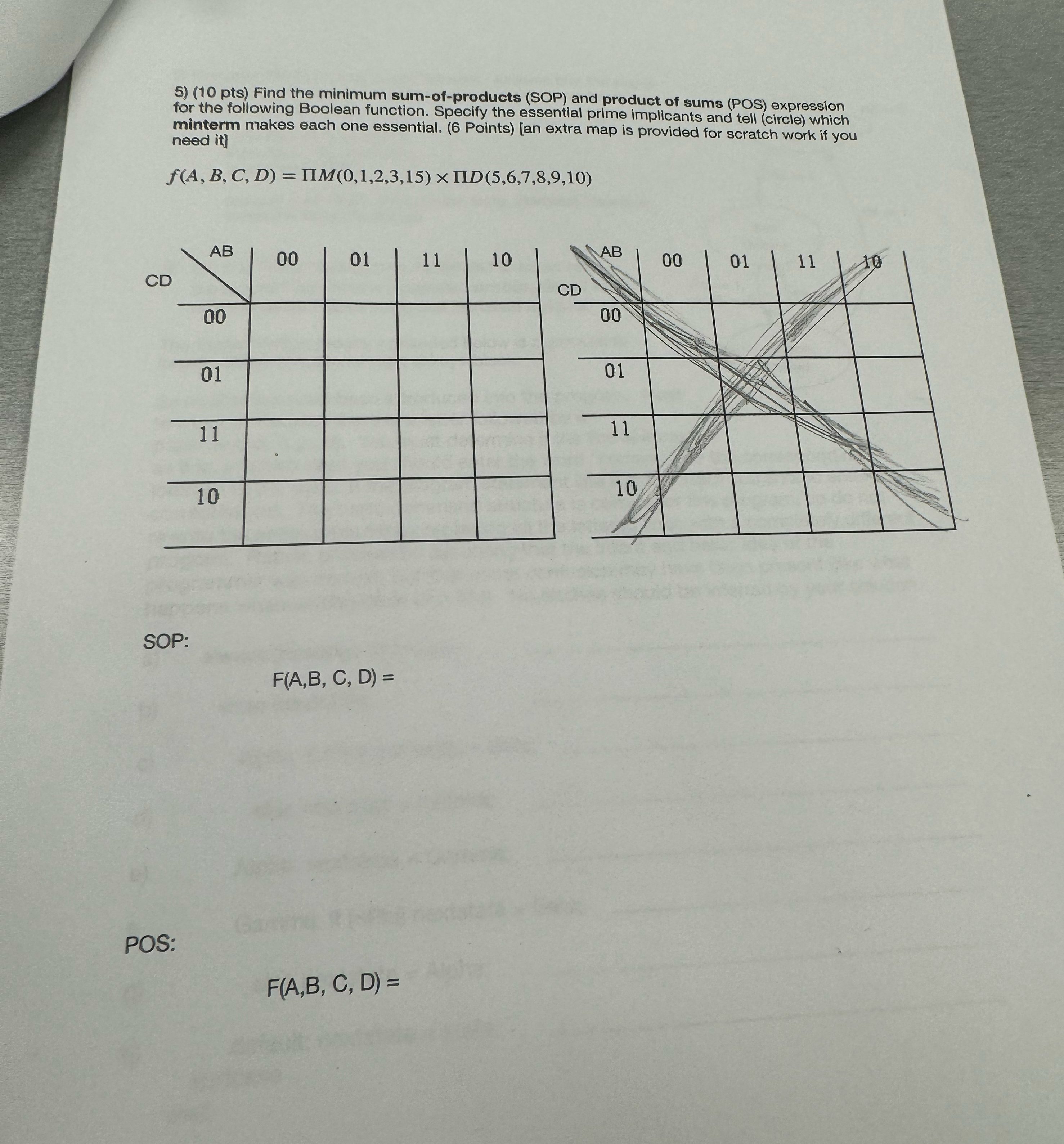 ( 1 0 pts ) Find the minimum sum - of - products