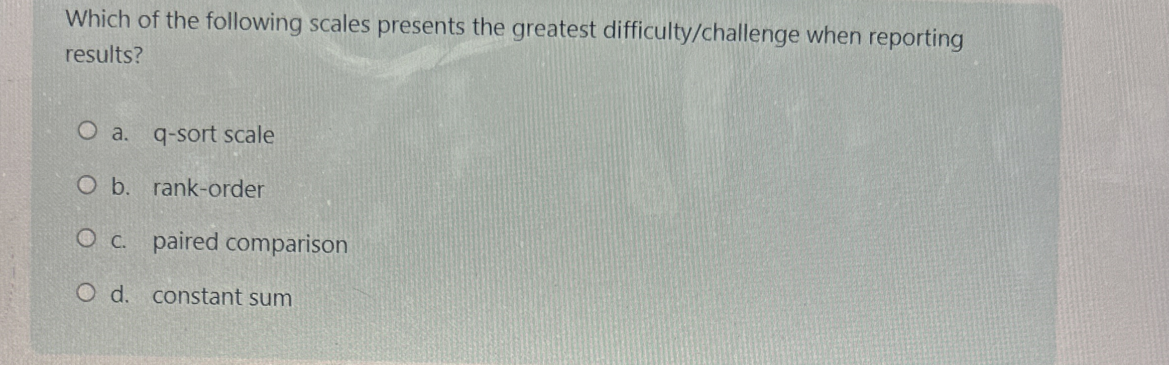 Which of the following scales presents the