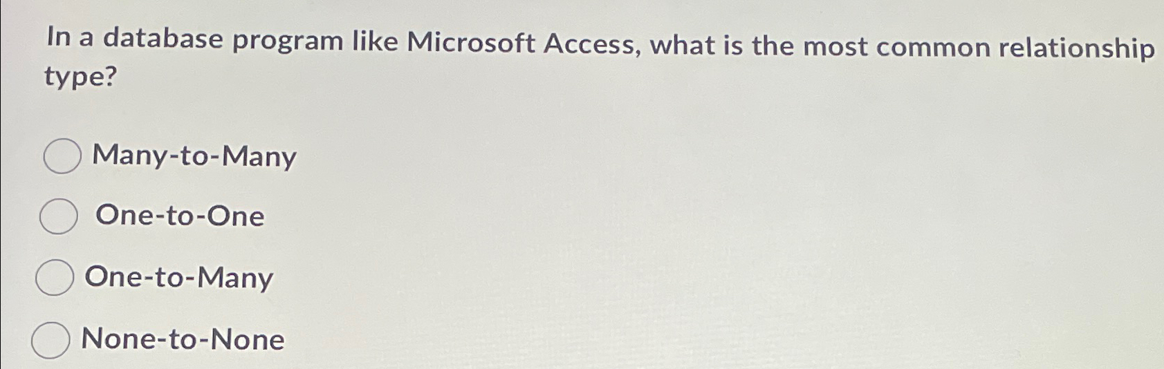 In a database program like Microsoft Access, what