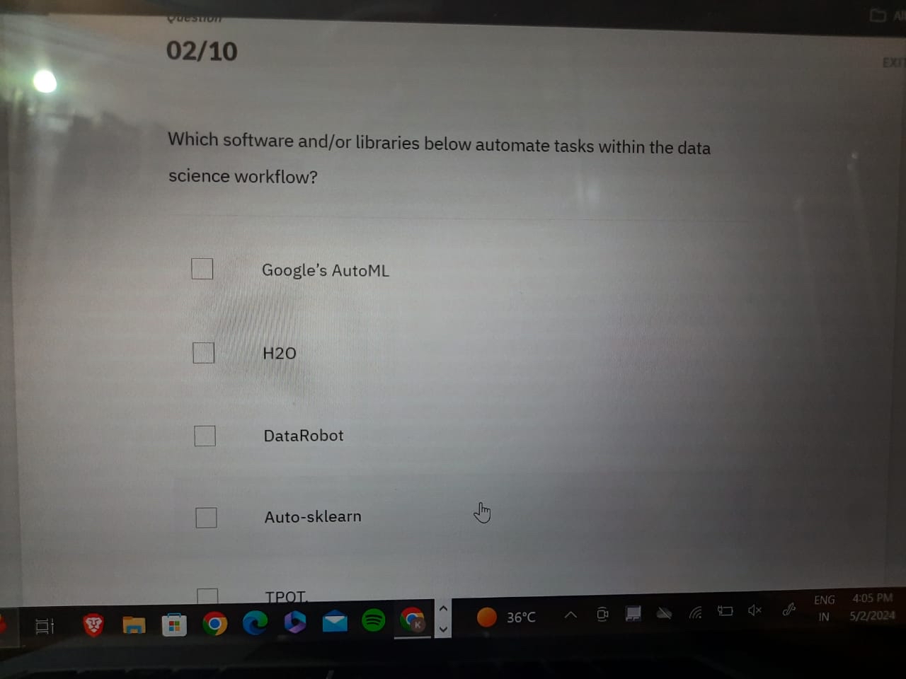 0 2 1 0 Which software and / or libraries below