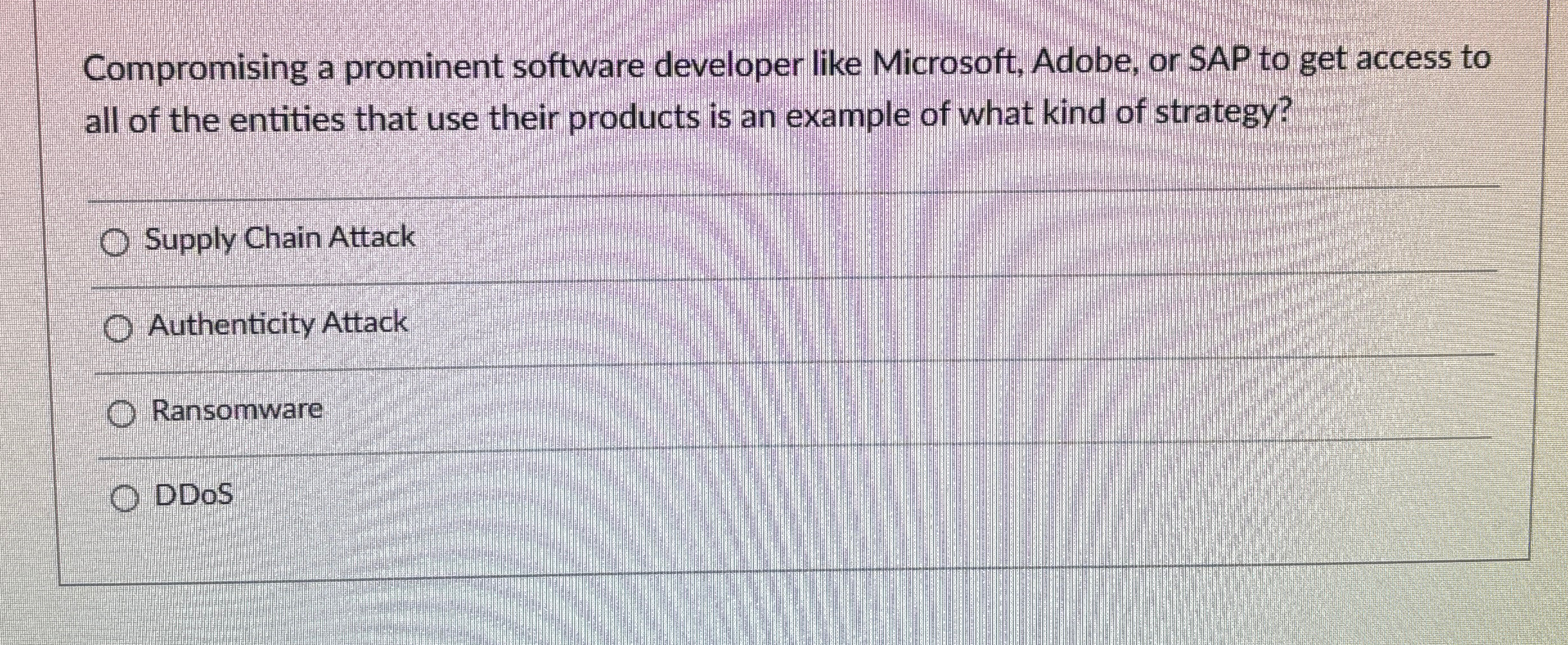 Compromising a prominent software developer like