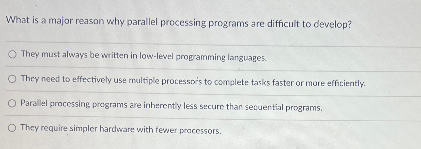 What is a major reason why parallel processing