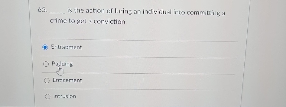 is the action of luring an individual into